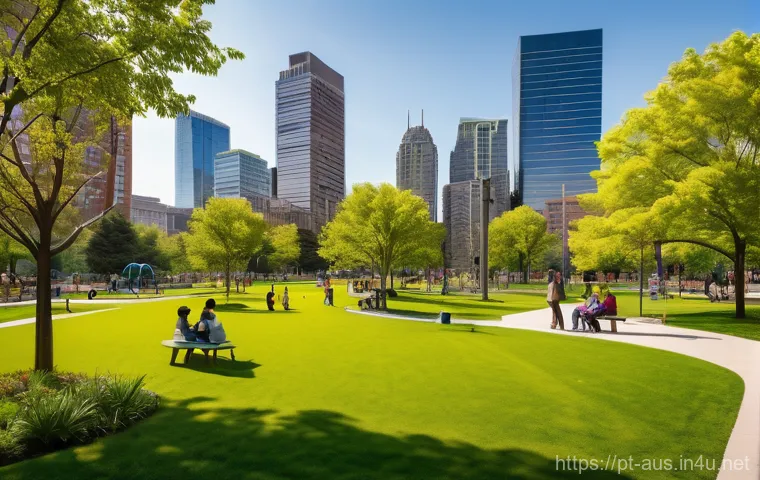 화이트 오스트레일리아 정책과 폐지 - **Prompt 1: "A lively and diverse urban park scene on a warm, sunny afternoon. Families and individu...