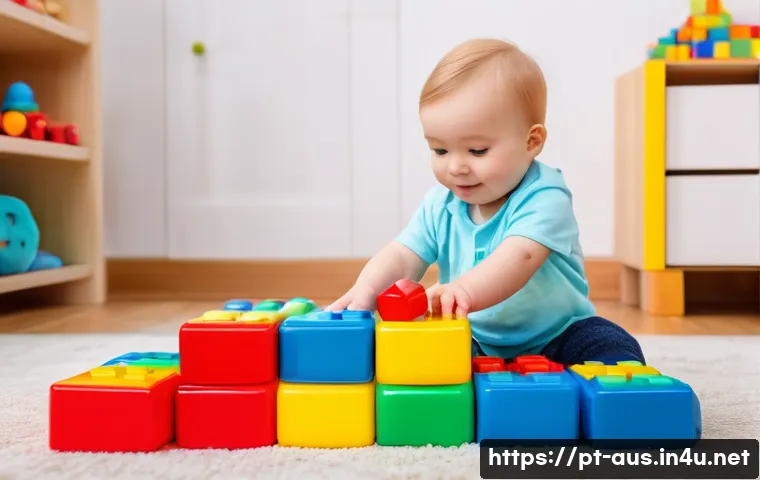 호주에서 사업 시작하는 방법 - **Prompt:** "A toddler wearing a diaper, happily playing with colorful building blocks on a soft pla...